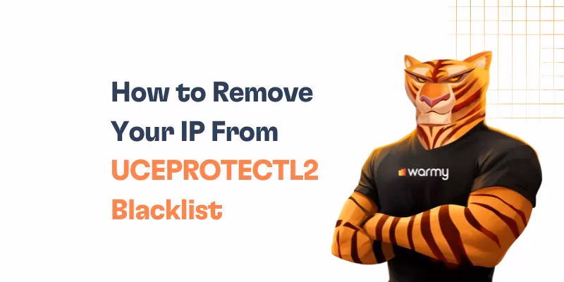 How To Remove Your IP From UCEPROTECTL2 Blacklist 1 Illustration of an anthropomorphic tiger in a warmy shirt, arms crossed, beside the text: How to Remove Your IP From UCEPROTECTL2 Blacklist on a white background with orange grid lines.