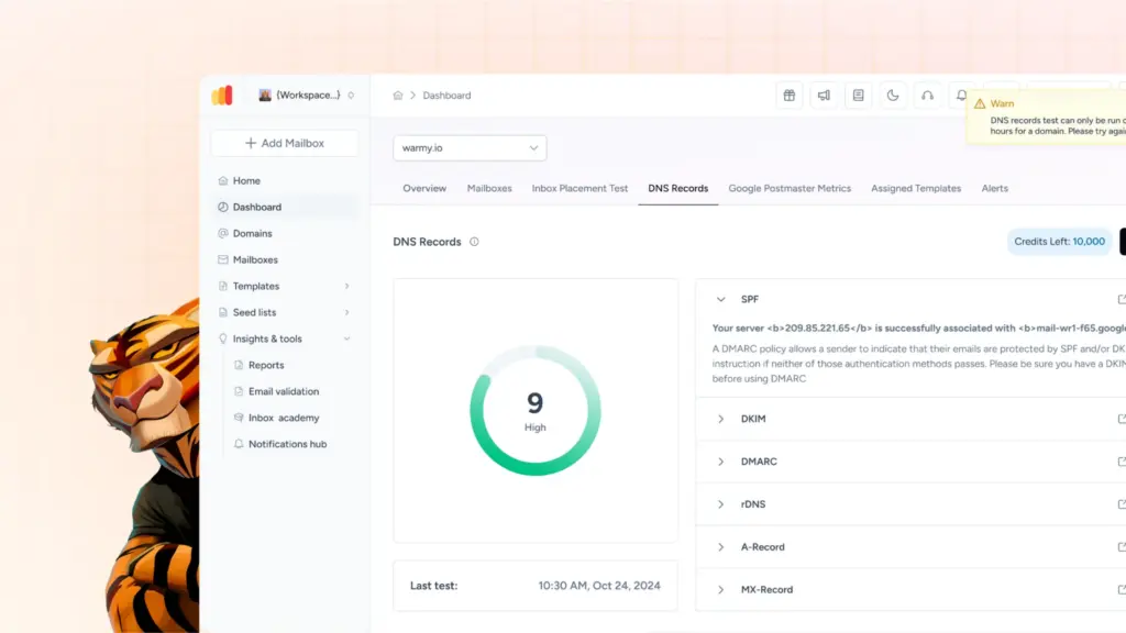What Is Email Warmup and Why Does It Matter in 2026? 1 Screenshot of Warmy Dashboard Checking of DNS Records