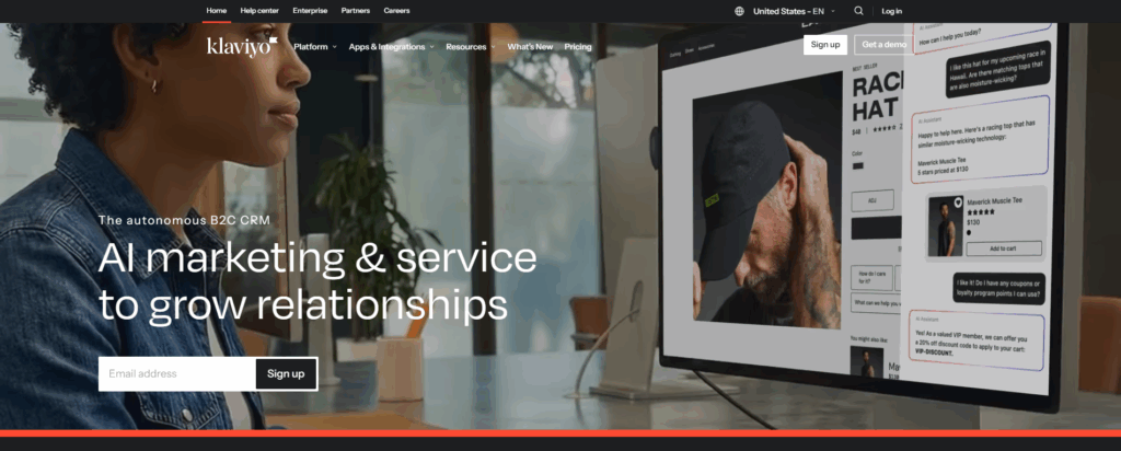 klaviyo homepage