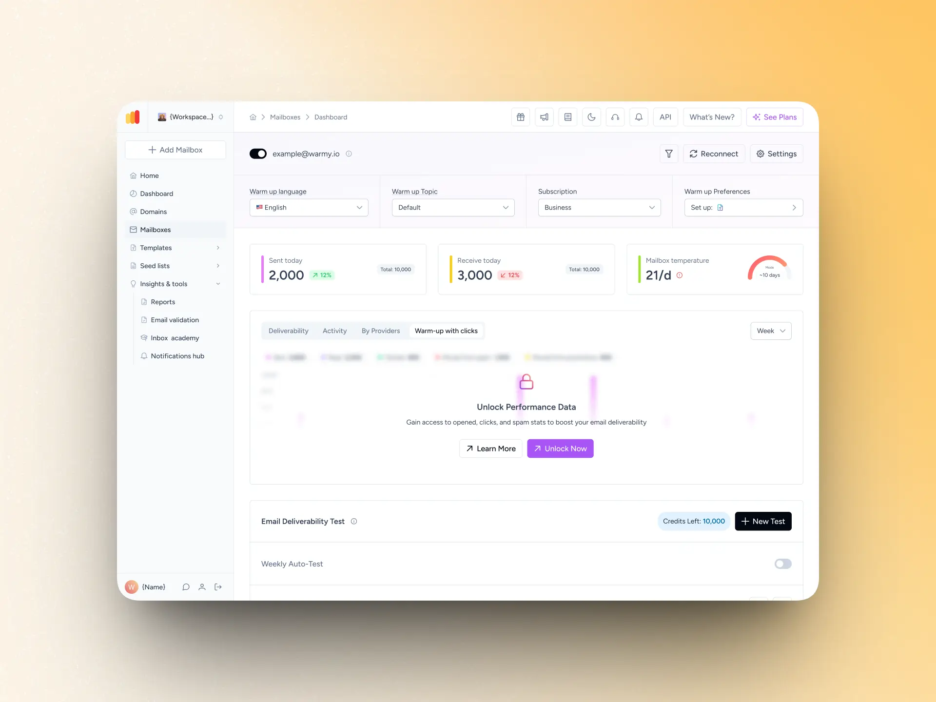 Warmup With CLicks Statistics no access