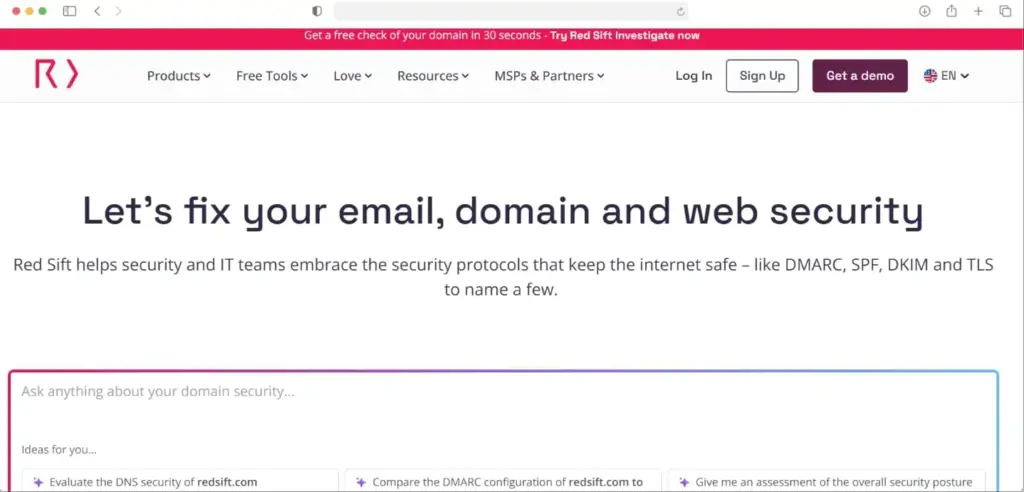 Top DMARC Reporting and Monitoring Tools in 2026 3 Red Sift OnDMARC Screenshot