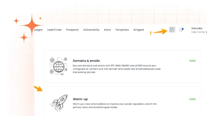 Woodpecker and Warmy integration screenshot