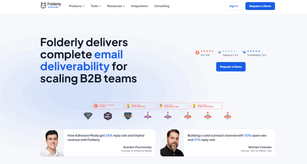 Top 7 AI Tools for B2B Email Deliverability (2026) 4 folderly