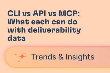 CLI vs API vs MCP: What each can do with deliverability data